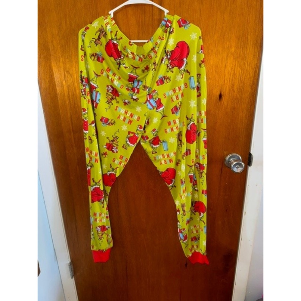 Dr Seuss The Grinch Merry Grinchmas Pajama Pants Green Womens Large (C)